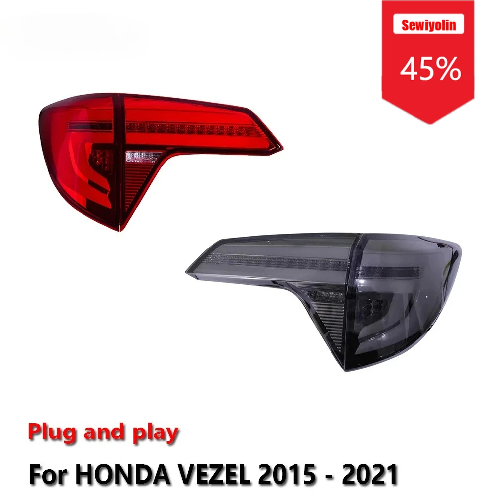

Sewiyolin Car LED Tail Light Assemblies For HONDA VEZEL 2015 - 2021 Auto Fog DRL Brake Turn Signal Lamp Plug and Play