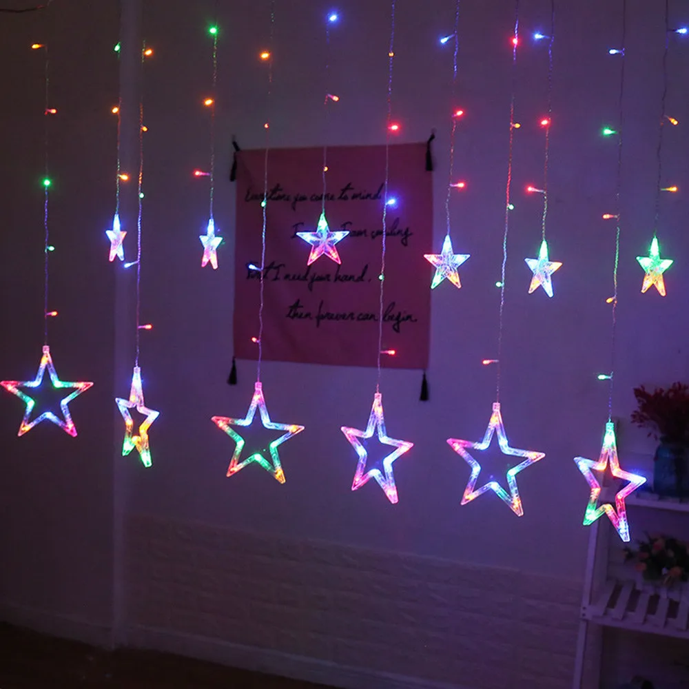 

Led Stars Christmas Hanging Curtain Lights String Net Xmas Home Party Decoracion Hogar Room Decorations DecoracióN Hogar Moderno