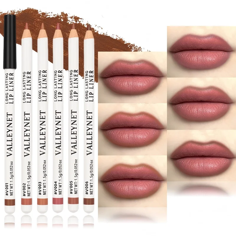 4pcs/set Lip Liner Set Lipstick, 2-in-1 Eyeliner and Lip Liner Waterproof Lip Liner Lipstick Set Women's Lip Combo Makeup