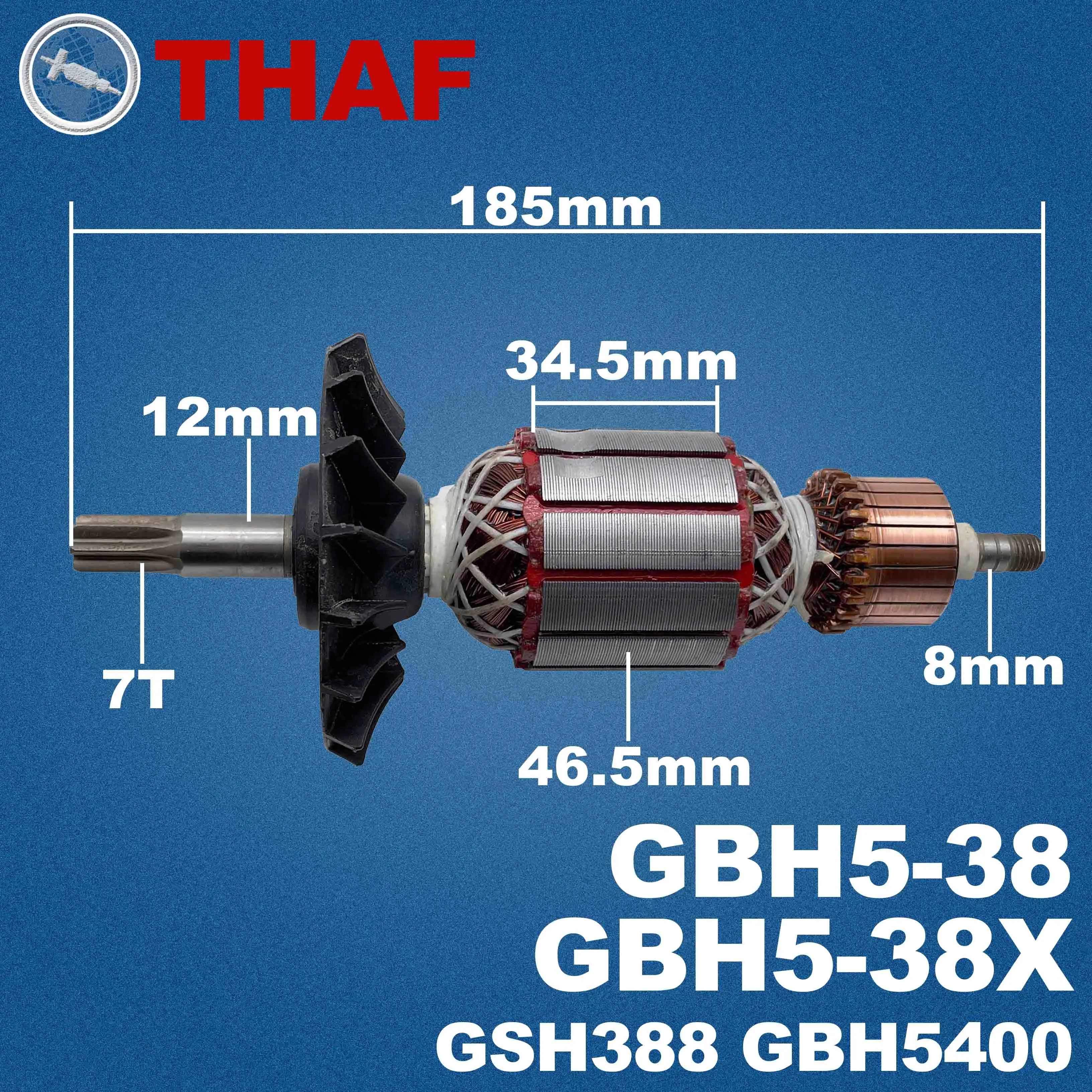AC 220V 240V GBH38 GSH4 GSH5CE Armature Rotor For BOSCH Hammer Drill Spare Parts Rotary Hammer Breaker GSH 4 GSH 5 CE