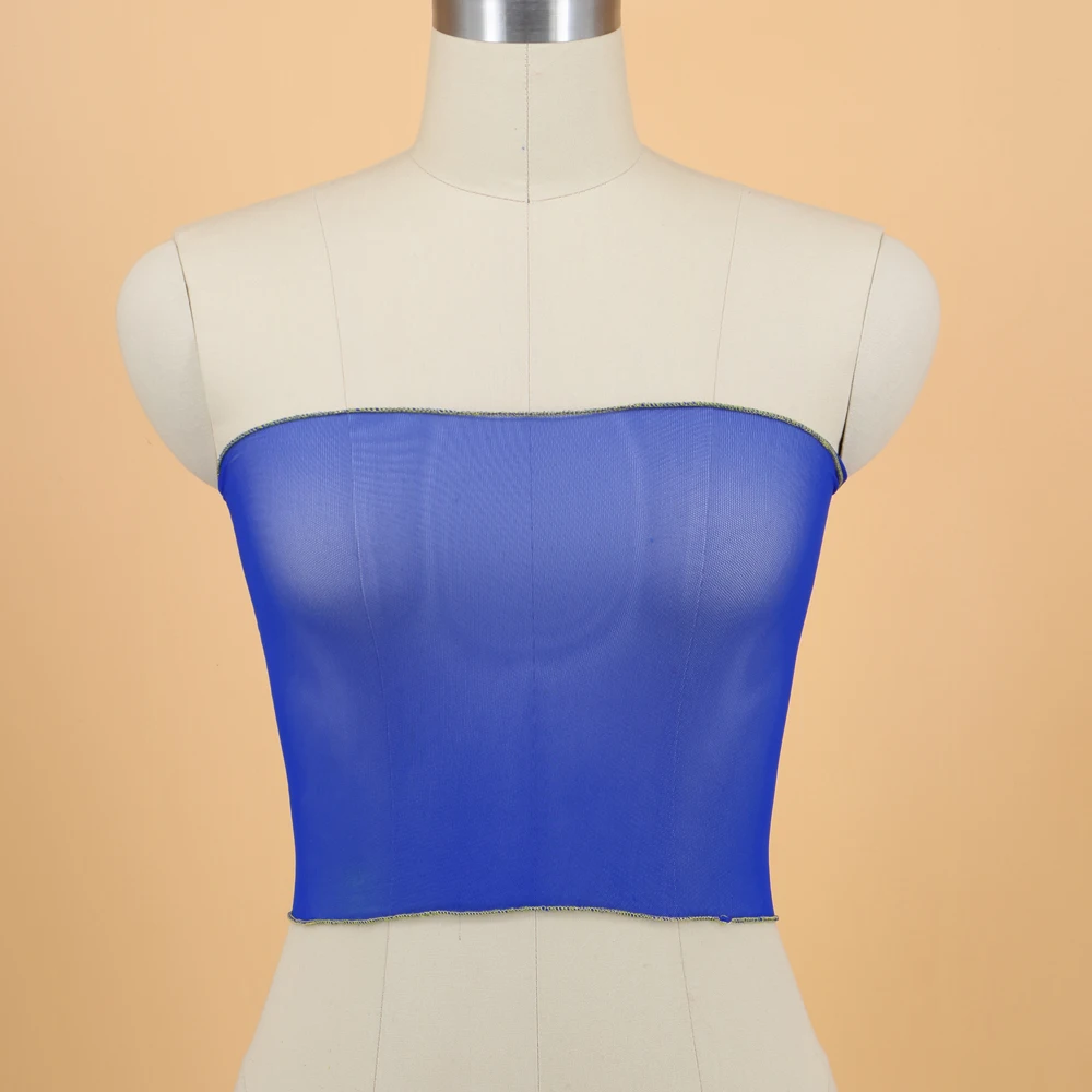 customized dance performance accessories belly dance costume cardigans water gauze strapless top P504