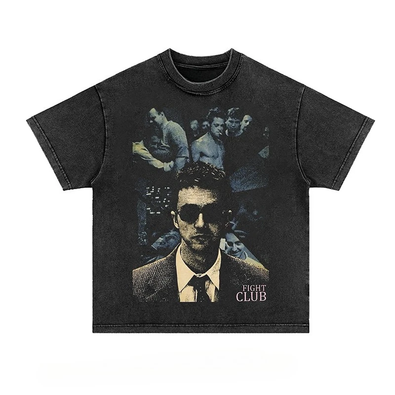 

Оригинальная футболка Fight Club Niche, американская модная и универсальная футболка из чистого хлопка с ретро-принтом удобная и вкусна