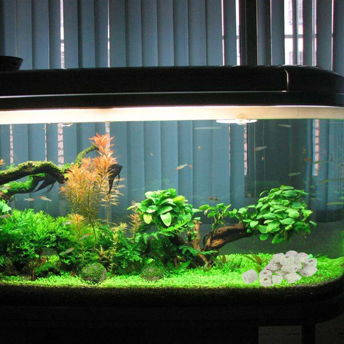 Anéis de filtro bio para aquário, 500g, mídia de filtragem biológica, mídia de filtro cerâmico para desempenho de água limpa do tanque de peixes
