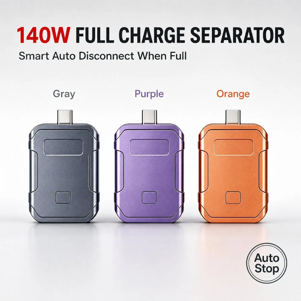 140W Intelligent Separator Fast Charger Full Overcharge Protection Automatic Power Shut Down Adapter for Type-C Devices