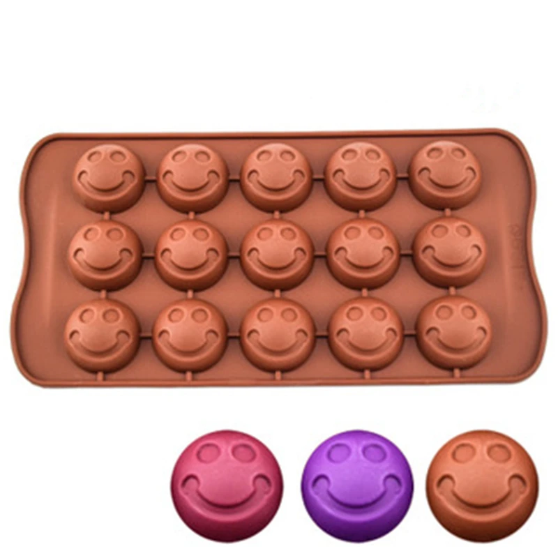 3D Expression Hard Candy Baking Molds Smiling Face Chocolate Silicone Mold Nonstick Cookie Dessert Pan Cake Decoration Tools