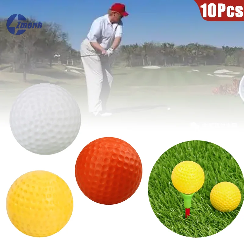 New！Golf Balls 10Pcs Sponge Elastic Indoor Outdoor Practice Golf Ball PU Soft Golf Balls Golf Training Aid Accessories