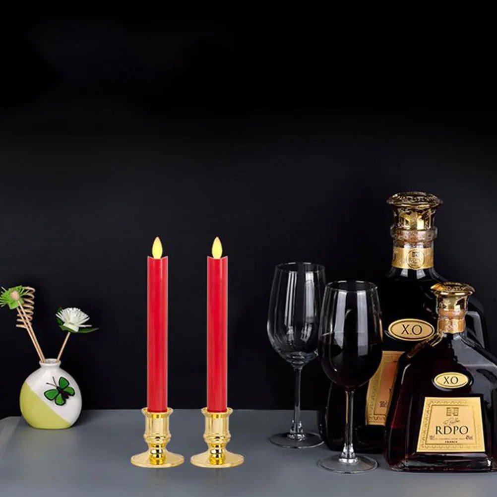 

3pcs Led Lights Flameless Electronic Candlesticks Christmas Party Decor Wax-Free Environmentally Friendly
