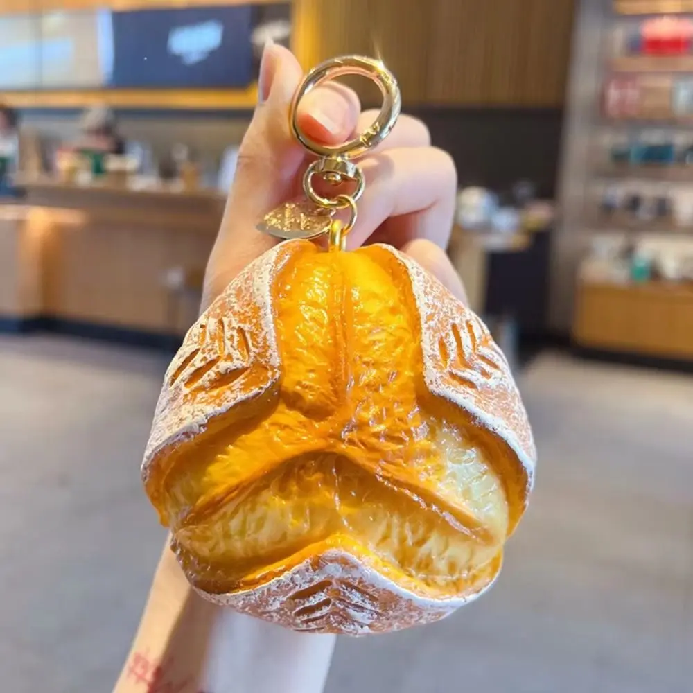 Realistic Bread Squishy Keychain Soft-PU Slow-rebound Simulation Bread Squeeze Mini-size Handmade-look Food Bread Ornaments 3