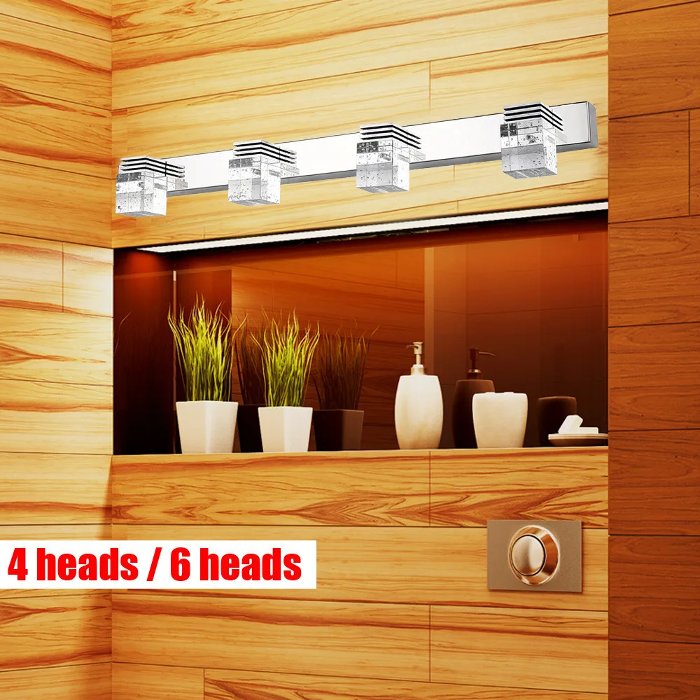 Bymaocar Spiegel Frontlamp Binnenverlichting 4 Heads Led Muur Schansen Lamp 0-5m ² Bestraling Oppervlakte Fit Woonkamer, Badkamer, Slaapkamer