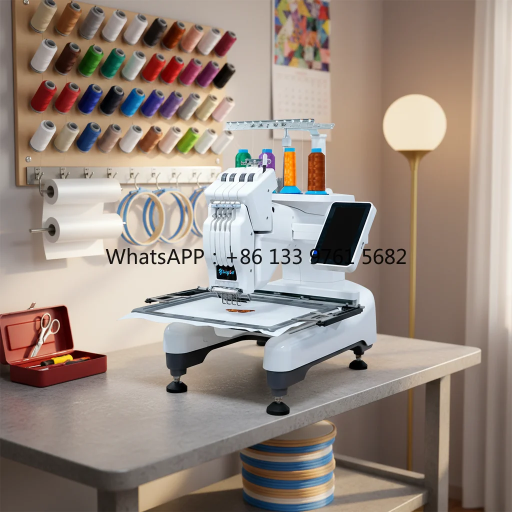 WSQ YINGHE 36*26cm 4 Needles Home Use Embroidery Machine Friendly for Newbies Computer System and Multi Design Easy to Handle