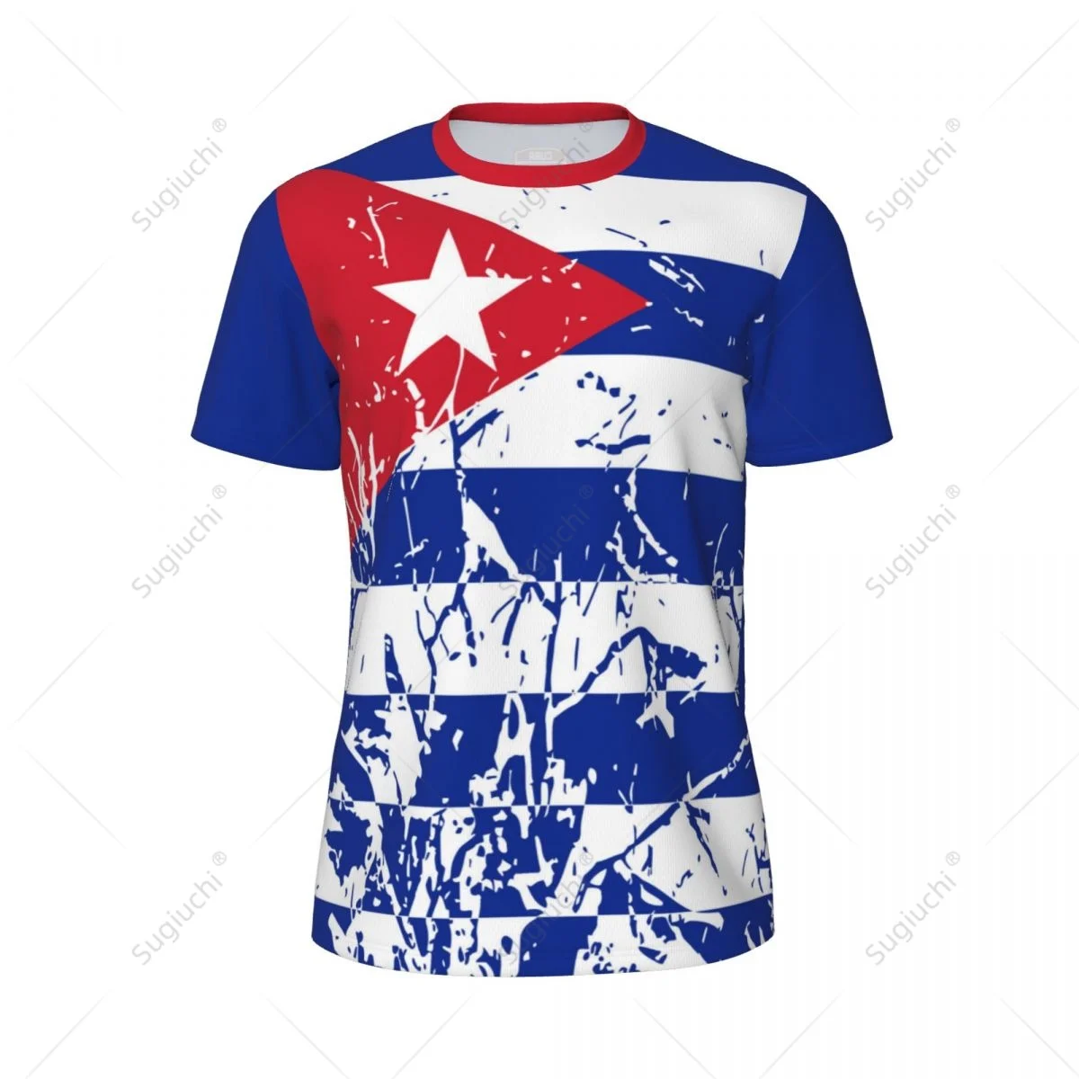 Exclusive design Cuba Flag Grain 3D Printed Men For Running Bike Soccer Tennis Fitness Sports tshirt Mesh Fans Short T-shirt