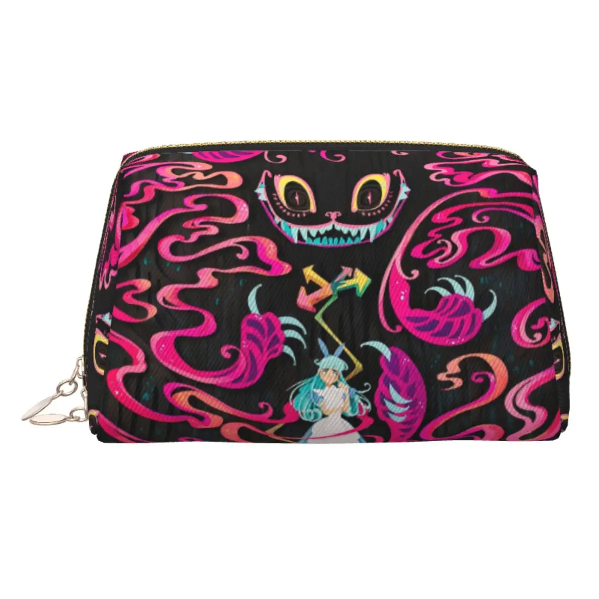 

Custom Cheshire Cat Wonderland Cartoon Anime Cosmetic Bag Women Kawaii Big Capacity Makeup Case Beauty Storage Toiletry Bags