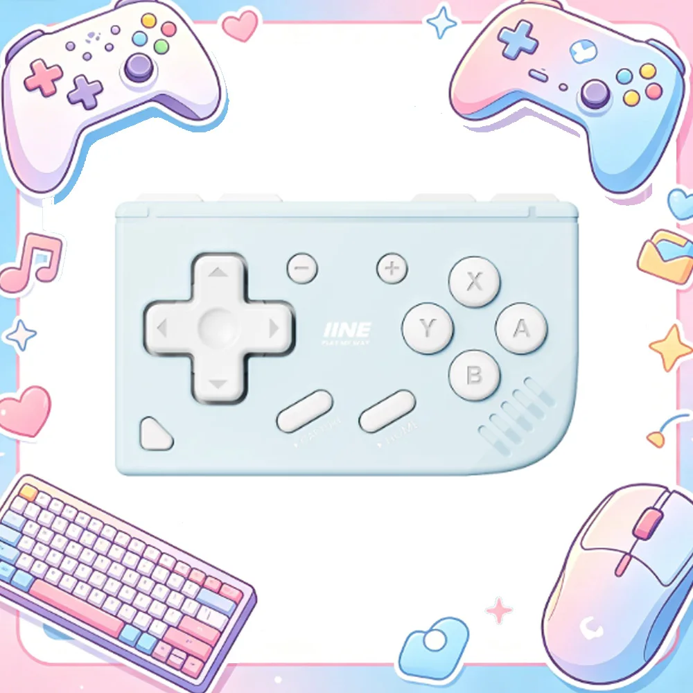 New IINE Retro Mini Controller Second Generation Mini Game Controller Long Battery Life Bluetooth Gamepads Pocket Gamer Gifts