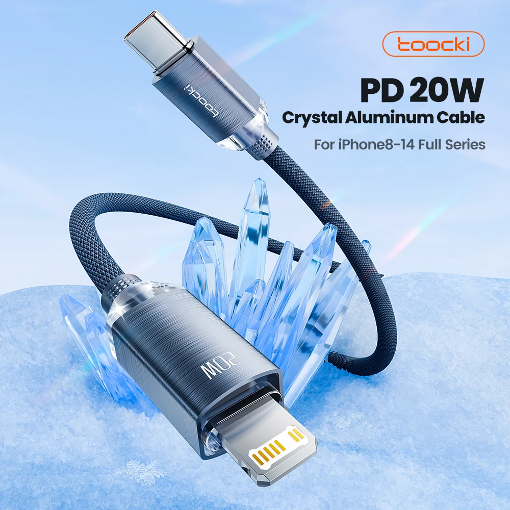 Toocki USB Type C Cable For iPhone 14 13 12 11 Pro Max XS XR iPad PD 27W/20W Fast Charging Type C To iP Cable Data For iPhone X