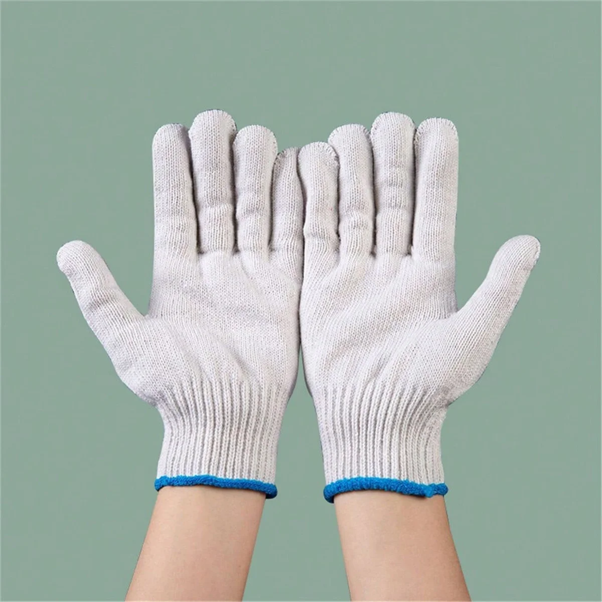1Pair Labor protection gloves, anti slip, wear-resistant, heat-insulating, knitted cotton yarn, nylon polyester work gloves