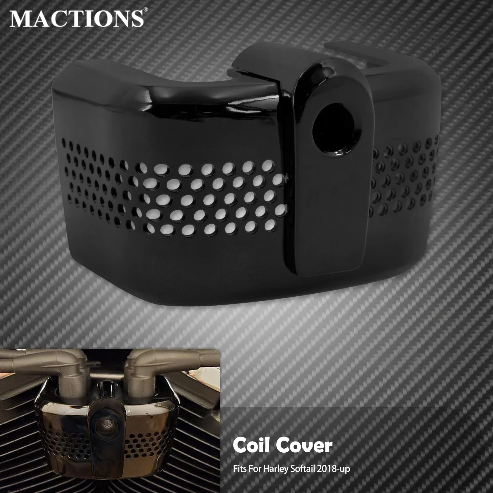 

Motorcycle Ignition Coil Cover Black/Chrome Caps For Harley Softail Breakout Street Bob Fat Boy Fat Bob FLHC FXLR FXST 2018-2023