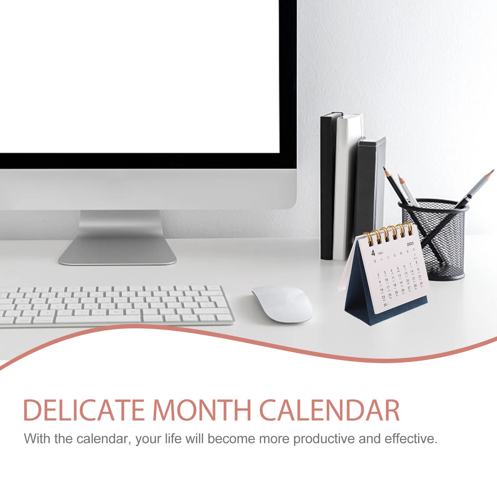 

5 Pcs Mini Desk Calendar Small Ministanding Flip Monthly up Household Calendars Desktop
