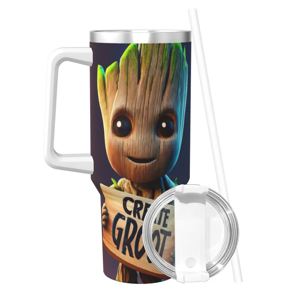 Groot Stainless Steel Tumbler Driving Mugs Cup Large Capacity Thermal Mug Insulated Cold Drink Milk Tea Water Bottle