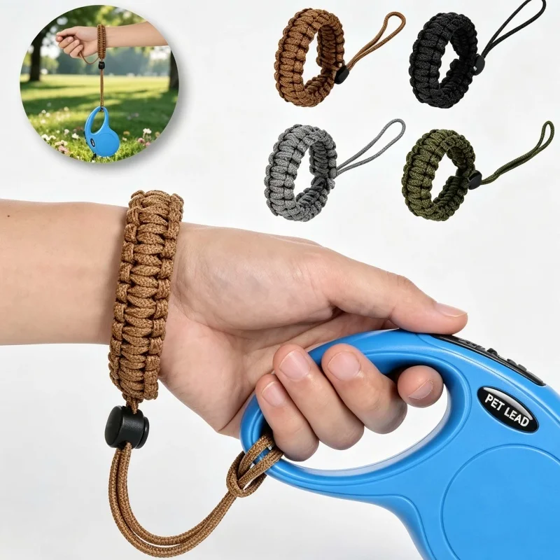 2Pcs Hand Free Dog Leash, Anti-Fall Wrist Strap Adjustable Wristband for Retractable Puppy Traction Rope,for Small Dogs
