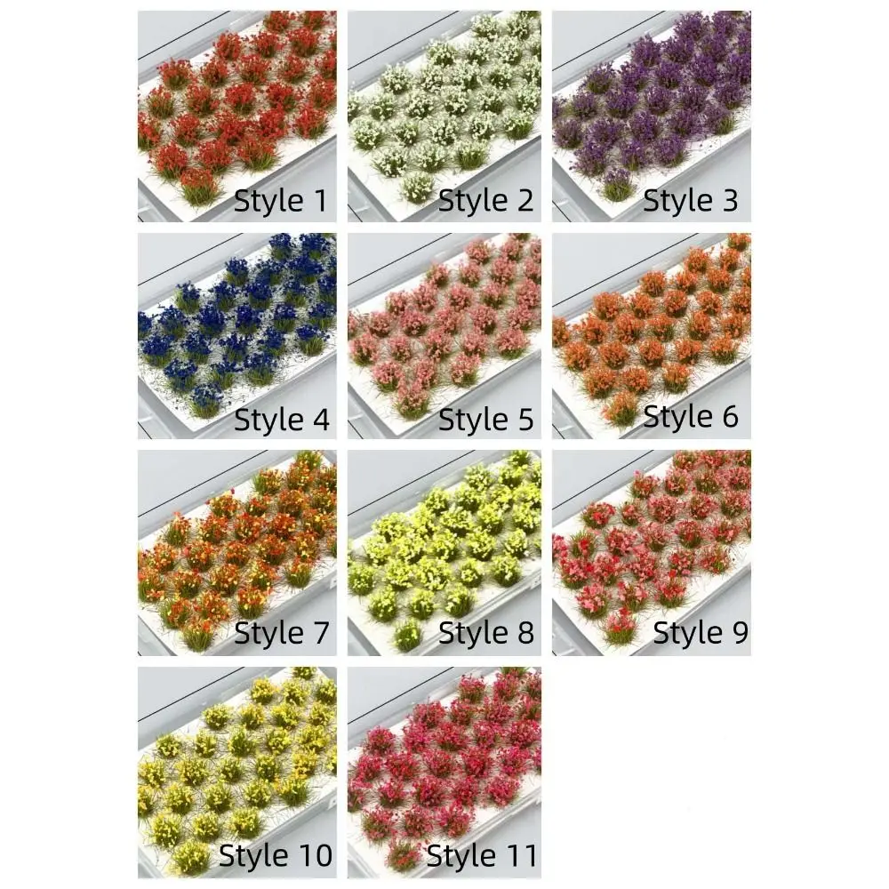 จําลอง Miniature ดอกไม้คลัสเตอร์ทํารถไฟรถไฟหญ้าขนาดเล็กรุ่นที่มีสีสัน DIY อาคาร STATIC Tuft ของเล่น