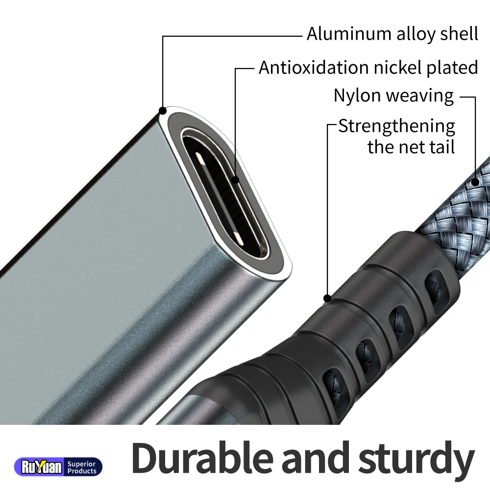 240W USB3.2 Extension Cable 20GBPS High-Speed Data Transfer Durable Cable for Fast Charging And Device Connectivity