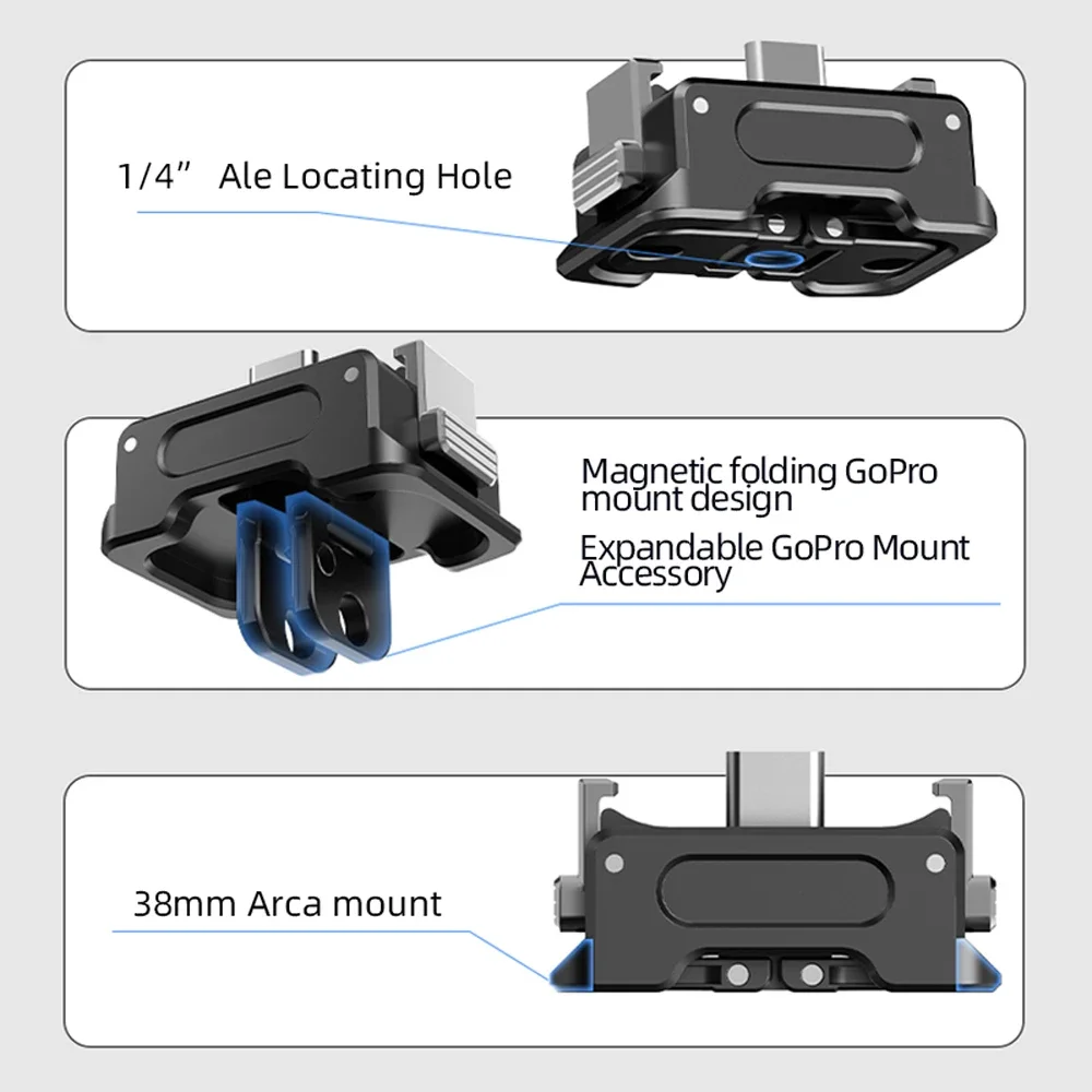 Oplaadstation voor DJI OSMO Pocket 3 1/4 Mount Adapter Connector Opvouwbare houder Statief Gimbal Camera Quick Release Accessoire