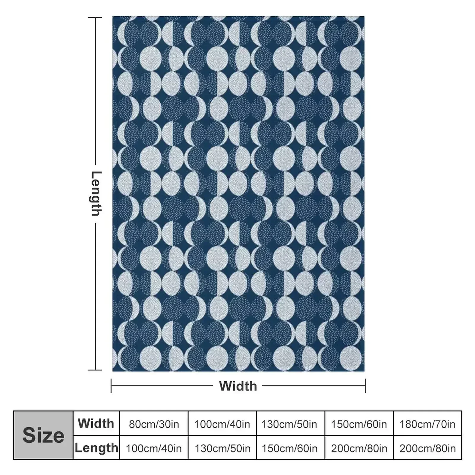 Moon Phases / repeat pattern Throw Blanket Plush Decorative Beds Decorative Sofas Soft Big Blankets Sofas Of Decoration Blankets