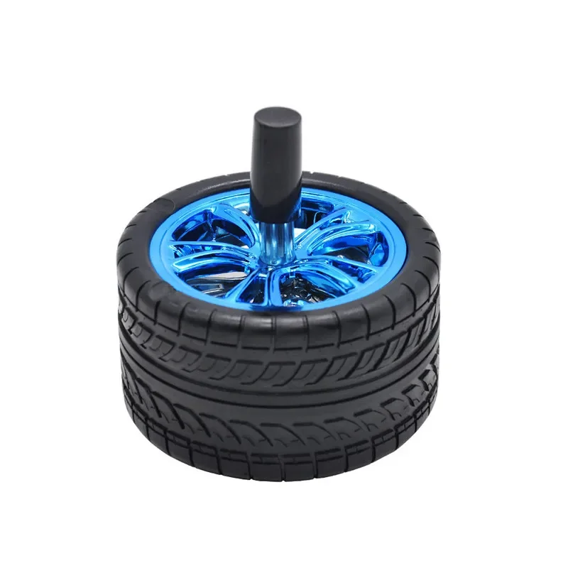 Creative Tyre Hub Rotating Style Fashion Ash Tray Alloy Round Smokeless Press Up Ashtray