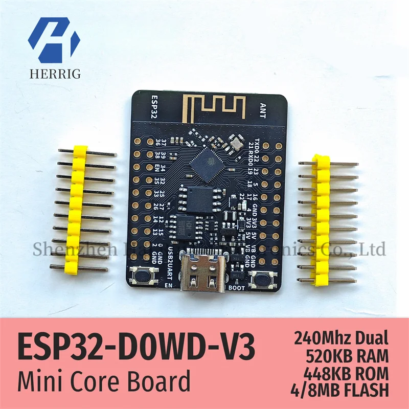 

WeAct ESP32-D0WD-V3 Core Board Small System Board WIFI Bluetooth Development Board