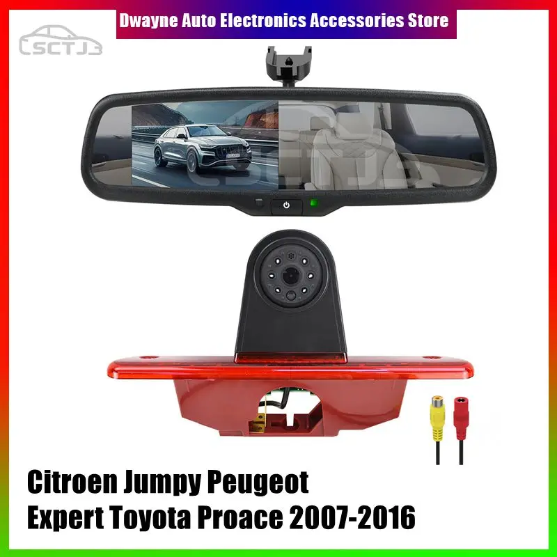 

Car Brake Light Rear View Reverse Camera With 4.3-inch Car Monitor For Citroen Jumpy Peugeot Expert Toyota Proace 2007-2016