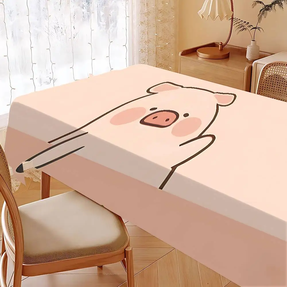 L-LuLu Pig Table Cloth Tablecloth Waterproof Oil-Proof Stain-Resistant Wipeable Rectangle Table