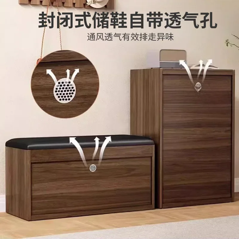 - Solid Wood Shoe Changing Stool Can Be Sat At The Door Of The Home, Shoe Cabinet Is Integrated Into The EntranceN8
