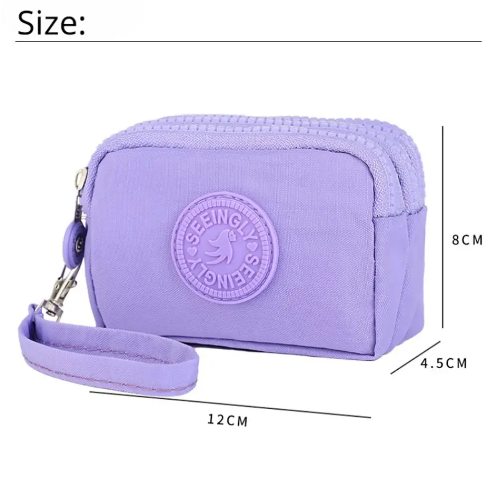 Durable Card Holder Coin Bags Three Layers Large Capacity Purse Zipper Waterproof Wallet Bank ID Credit Card Keys Earphone