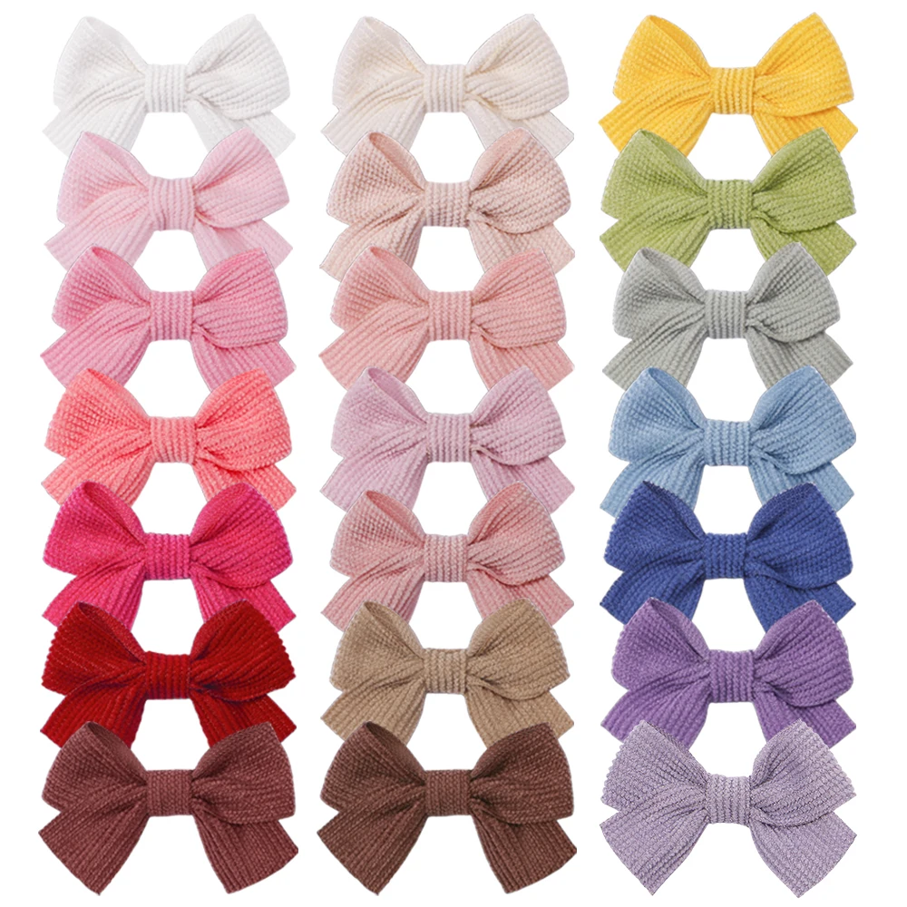 6 stks/partij Nieuwe Solid Grosgrain Strik Kinderen Haar Clips Handgemaakte Bows Baby Meisjes Haarspeldjes Haarspelden Peuters Meisjes Groothandel