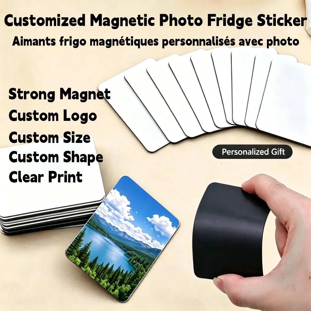 Custom Photo Magnetic Fridge Stickers Custom Printed Advertisement Magnetic Blanks Irregular Shape Custom Fridge Magnet