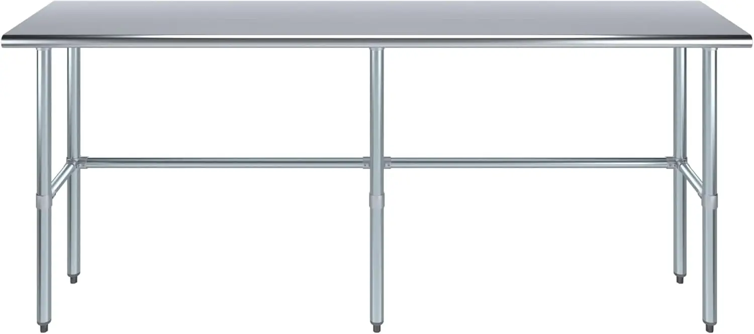 Stainless Steel Work Table Open Base | Metal Work Bench (Stainless Steel Table Open Base, 84