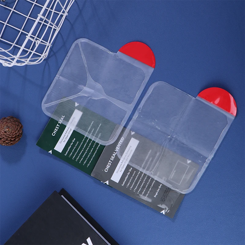 Vented Chest Seal Dressing Trauma First Aid Kit Emergency Rescue Bandage Outdoor Medical Tool Square Wound Care