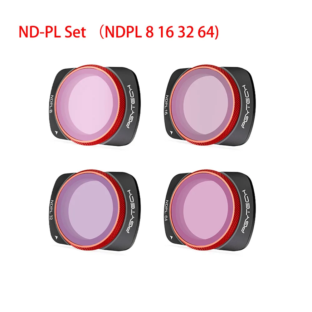 PGYTECH Magnetic CPL VND 6-9 Stops ND/PL Filter Kit For DJI Osmo Pocket 3 Camera-4-Pack Optical Glass Action Camera Filters