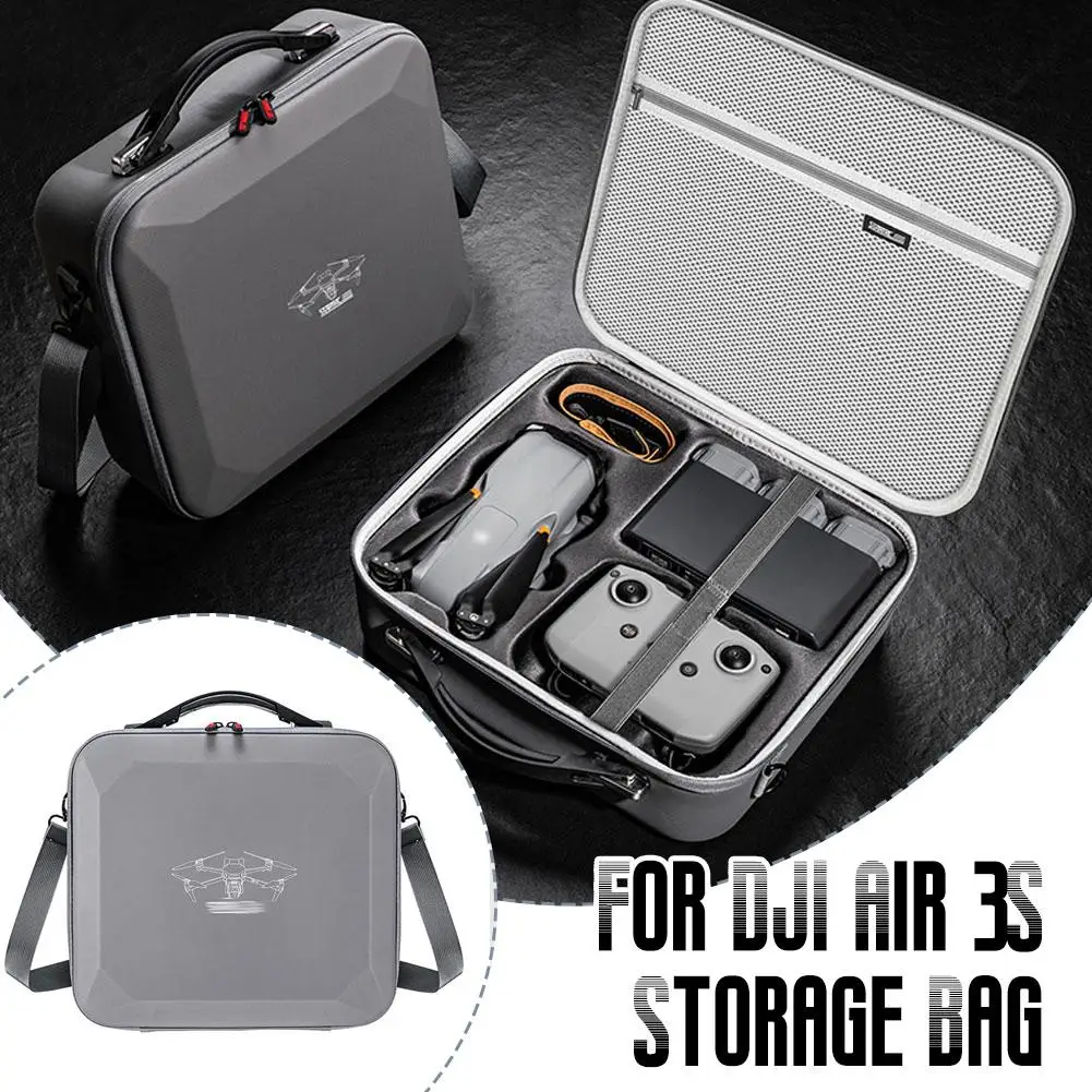 

FOR DJI Air 3S storage Bag Portable Carrying Case Travel Shoulder Bag PU Storage Bag Handbag For DJI Air 3S Drone Accessori D5S8