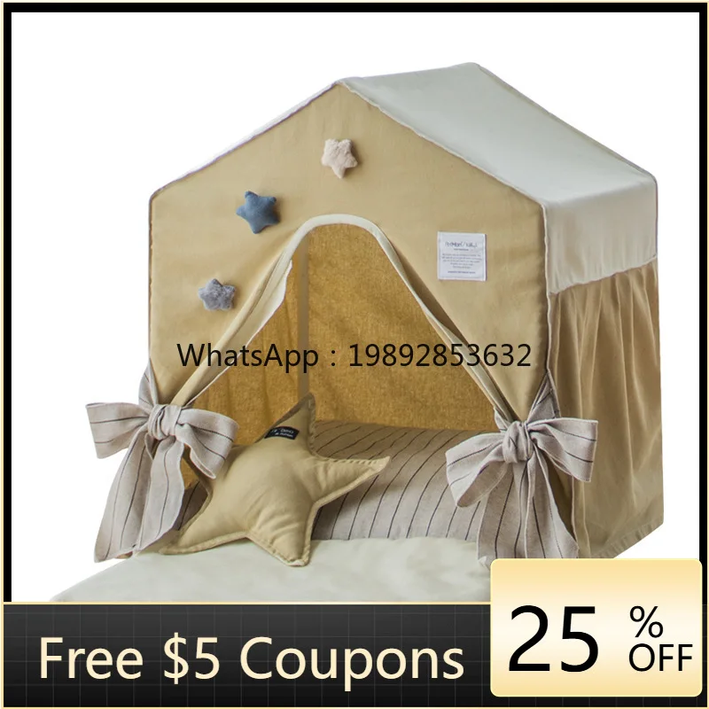 

ZZ Wyj Tent Cute Cat Nest Dog House Small Dog Four Seasons Kennel Removable and Washable