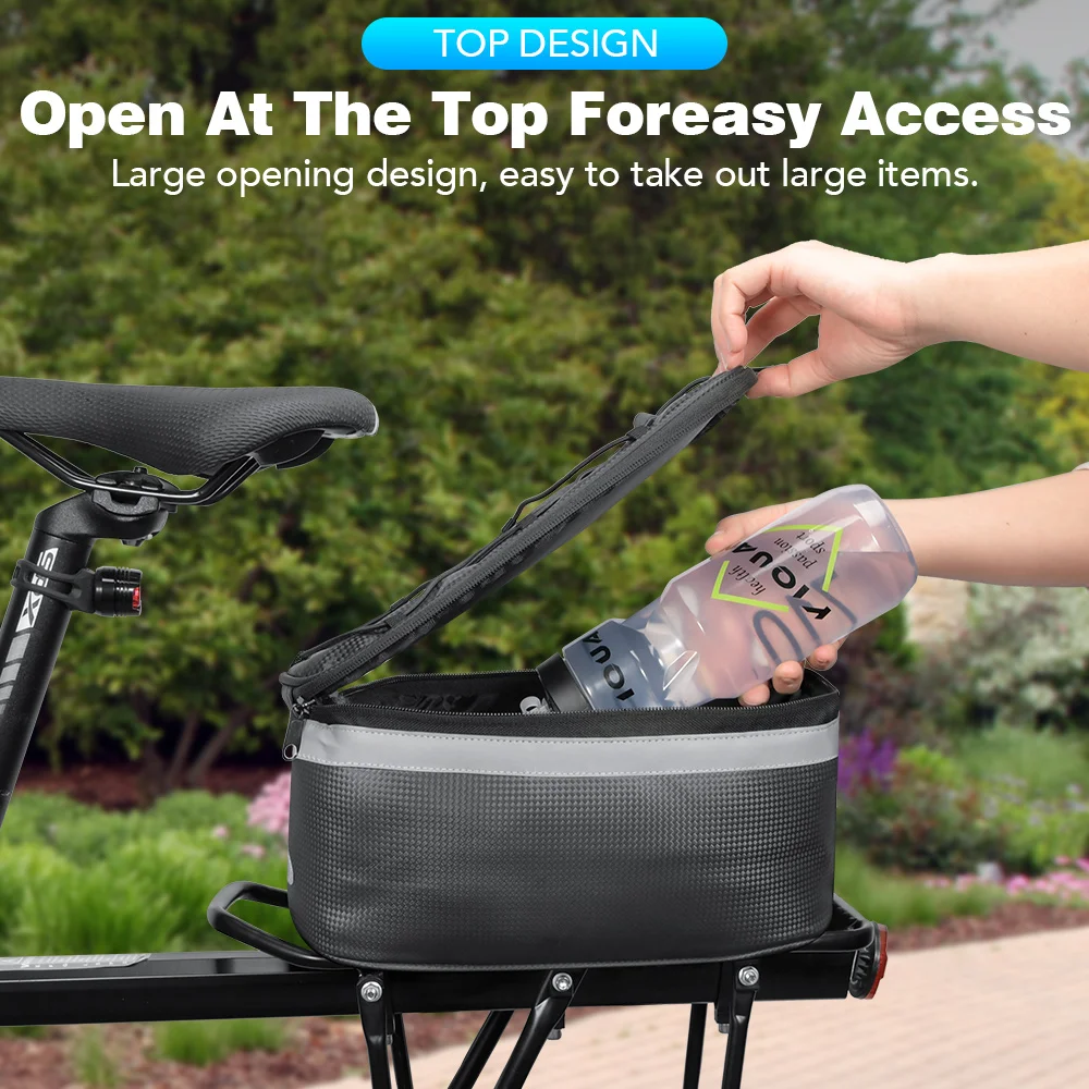 8L Bicycle Rear Seat Bag Bike Rack Bag Trunk Pannier Cycling Saddle Bags Large Capacity Waterproof Travel Bag With Rain Cover