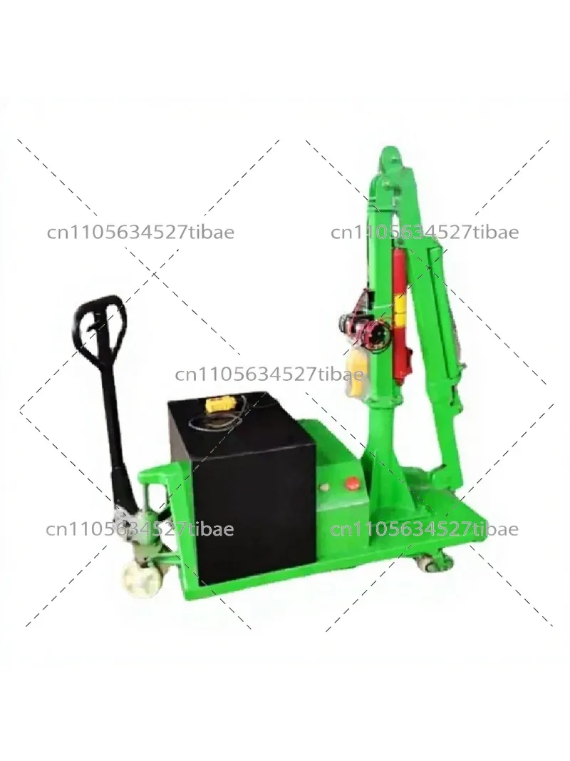 Compact Hydraulic Electric Crane, 500KG Capacity Hand-Pushed Mini Crane for Small Lifting Tasks