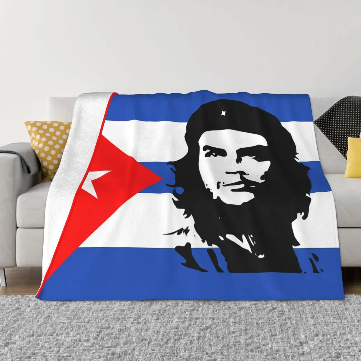 Cuba Che Guevara Bandera Cubana Blanket Cover Hero Men Fuzzy Throw Blankets Home Couch Portable Lightweight Bedspread