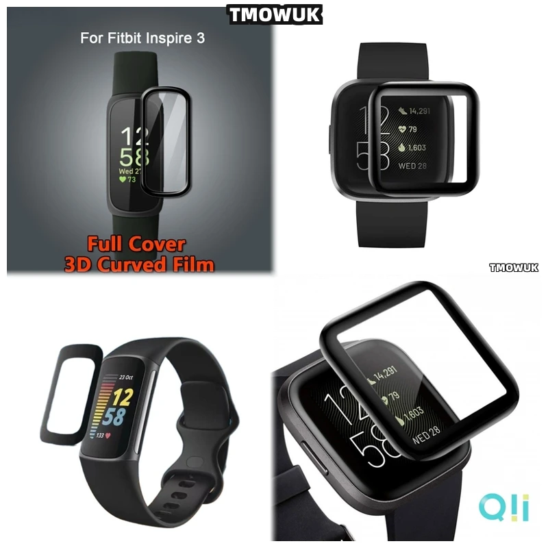 

For Fitbit Sense 2 Versa3 2 4 Inspire 3 Charge 6 5 Full Cover Screen Film Anti - Scr PMMA 3D Curved Soft Flex