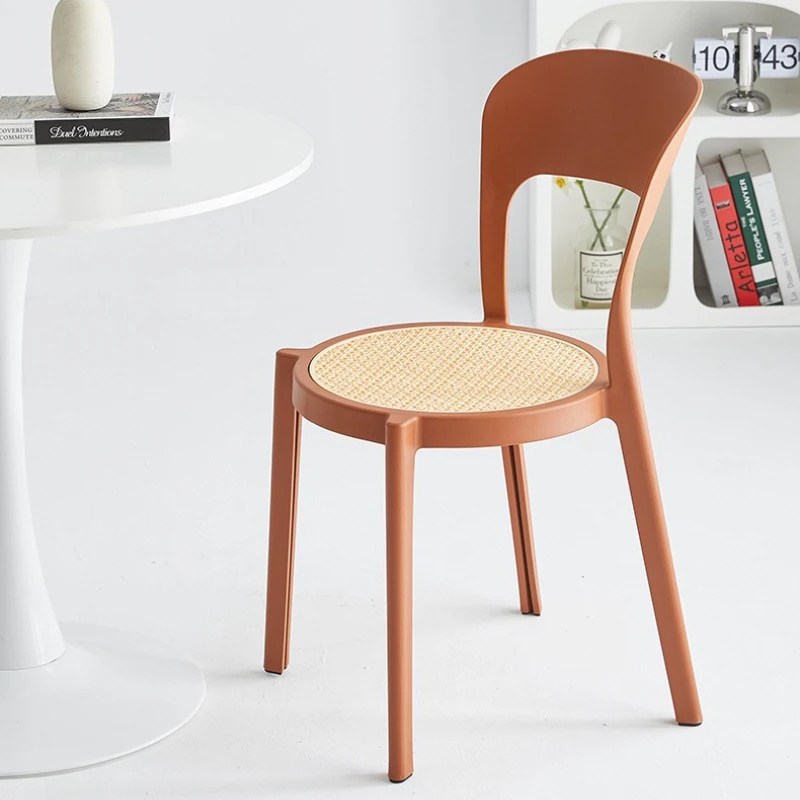 Firm Nordic plastic chair simple dining chair home creative adult back chair modern Internet celebrity stackable desk chair