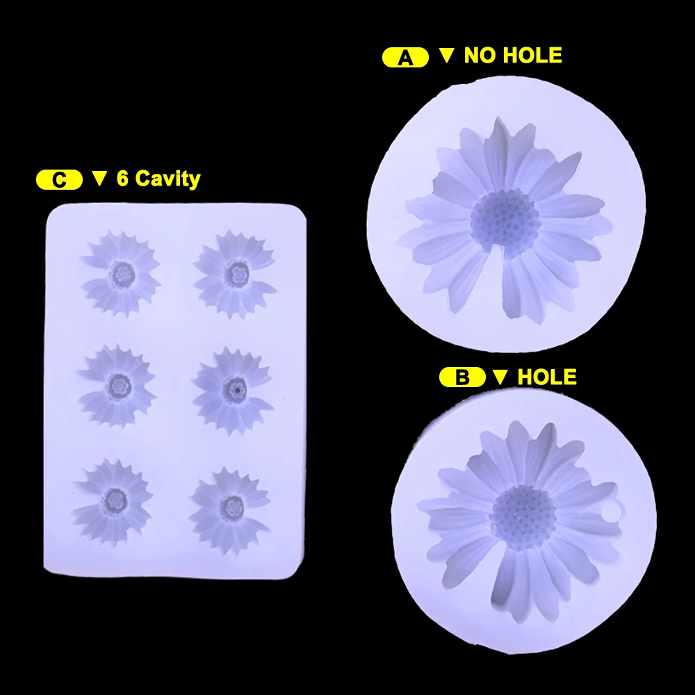 For Better Life 1Pc Transparent 3D Daisy Candle Soft Silicone Mold  For Wax Pendant Mould  Decoration Flower Soap  Aromatherapy