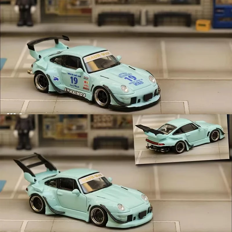 

PreSale 1:64 SW RWB 993 Noctilucent Baby Blue Diecast Diorama Car Model Collection Miniature Street Weapon