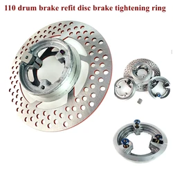 Motorcycle Drum Brake/Disc Brake Convert Fastening Ring For E-scooter 110mm Rear Drum Brake 70mm Hole To Hole Brake Disc Install