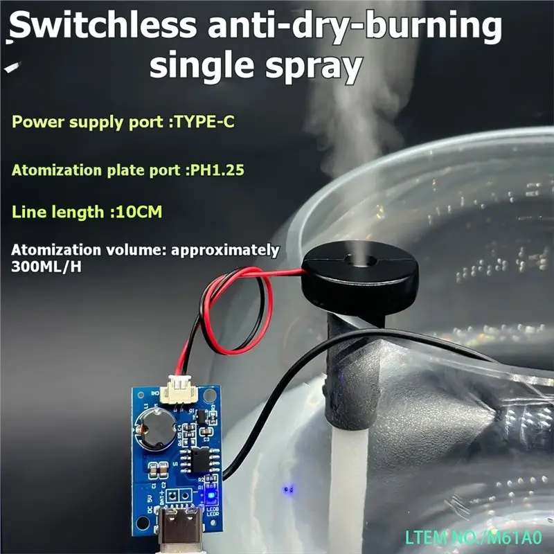 [NEW A09R!】 Mini Humidifier Diy Kit DC 5V Usb Ultrasonic Nebulizer Humidifier Nebulizer Driver Module Type-C With Water Level Se