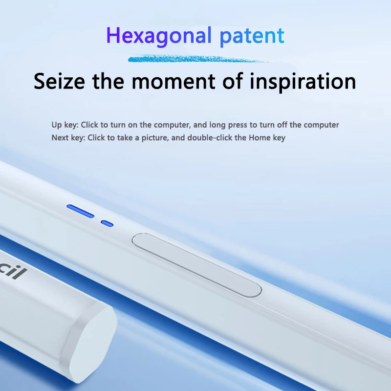 P+7 Universal Hexagonal Stylus PEN For Tablet Android iOS iPad Accessories Drawing Tablet Capacitive Screen Bluetooth Pen BP19BL view 3
